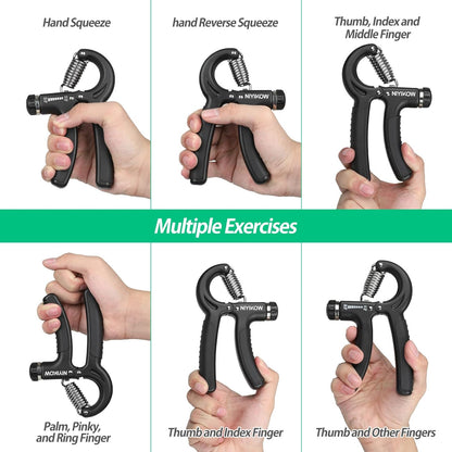 Adjustable Grip Strength Trainer - Enhance Forearm Strength with 22-132Lbs Resistance for Musicians and Athletes